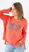 "Champagne Please" Knit Lightweight Sweater -Orange-140 Sweaters-Miracle-Coastal Bloom Boutique, find the trendiest versions of the popular styles and looks Located in Indialantic, FL