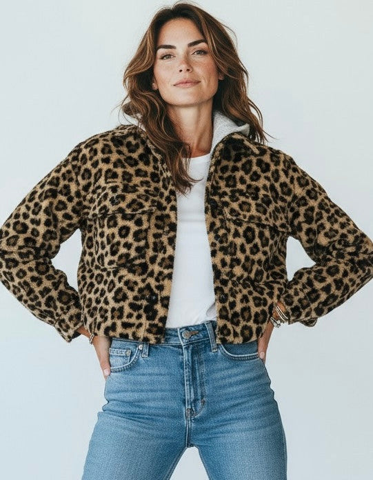 Wild Side Cropped Button Jacket-160 Jackets-Love Tree Fashion-Coastal Bloom Boutique, find the trendiest versions of the popular styles and looks Located in Indialantic, FL