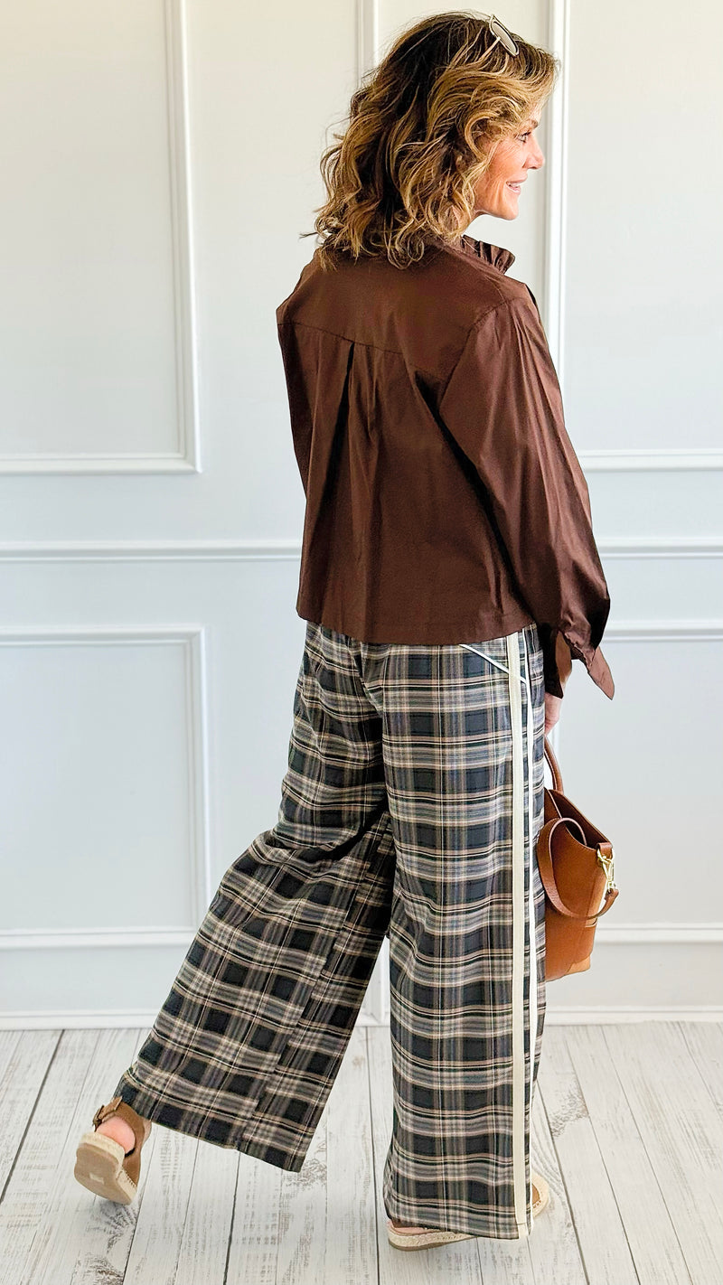 Regal Emblem Plaid Italian Pants-100 Pants-TATTOO Z-Coastal Bloom Boutique, find the trendiest versions of the popular styles and looks Located in Indialantic, FL