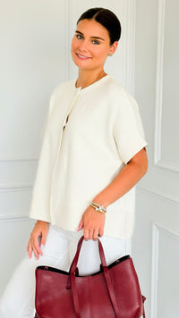 Plush Edit Italian Cardigan- Winter White-150 Cardigans/Layers-Italianissimo-Coastal Bloom Boutique, find the trendiest versions of the popular styles and looks Located in Indialantic, FL
