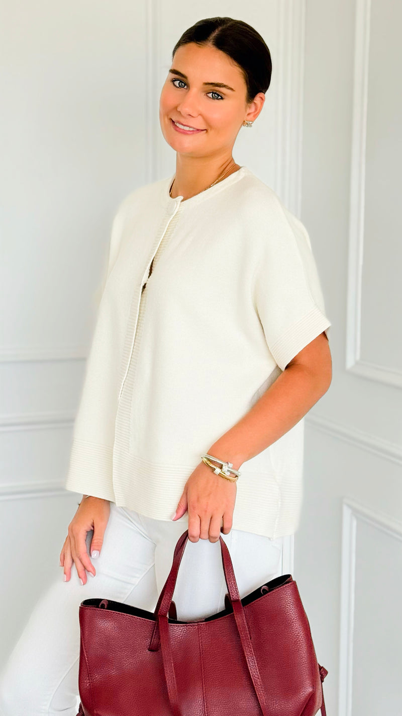 Plush Edit Italian Cardigan- Winter White-150 Cardigans/Layers-Italianissimo-Coastal Bloom Boutique, find the trendiest versions of the popular styles and looks Located in Indialantic, FL
