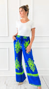 Riviera Bloom Italian Pant- Royal Blue-100 Pants-Italianissimo-Coastal Bloom Boutique, find the trendiest versions of the popular styles and looks Located in Indialantic, FL