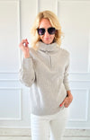 City Girl Half-Zip Knit Sweater - H.Mocha-140 Sweaters-Zenana-Coastal Bloom Boutique, find the trendiest versions of the popular styles and looks Located in Indialantic, FL