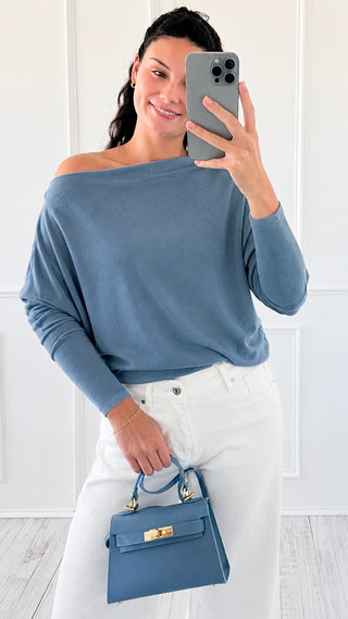 Margo Long Sleeve Knit Top - Indigo
