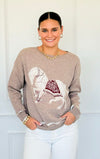 Equestrian Parade Italian Sweater- Beige-140 Sweaters-K2-Coastal Bloom Boutique, find the trendiest versions of the popular styles and looks Located in Indialantic, FL
