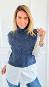 Moonlit Layer Cable Sweater-140 Sweaters-Fate Inc-Coastal Bloom Boutique, find the trendiest versions of the popular styles and looks Located in Indialantic, FL