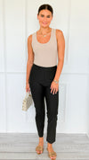Signature Mid-Rise Ponte Pants - Charcoal-170 Bottoms-YELETE-Coastal Bloom Boutique, find the trendiest versions of the popular styles and looks Located in Indialantic, FL