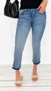 Italian Starlight Flare Ankle Jeans-100 Pants-V SKY-Coastal Bloom Boutique, find the trendiest versions of the popular styles and looks Located in Indialantic, FL