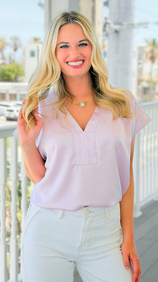 Quiet Poise Blouse Top - Baby Pink