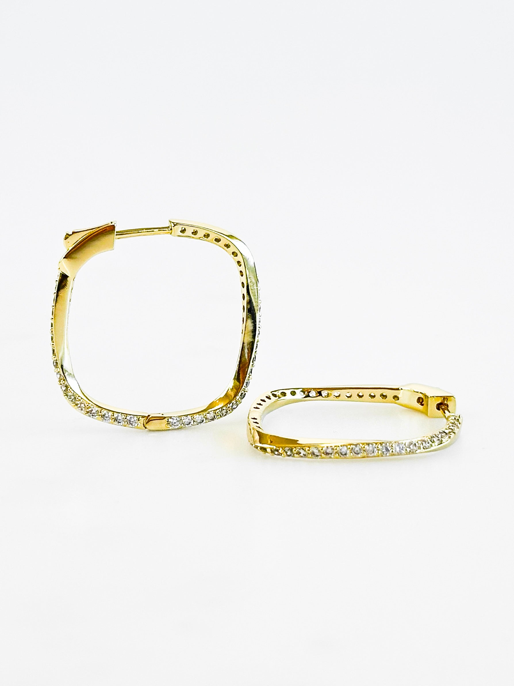 CZ Square Hoops Earring-230 Jewelry-NYC-Coastal Bloom Boutique, find the trendiest versions of the popular styles and looks Located in Indialantic, FL