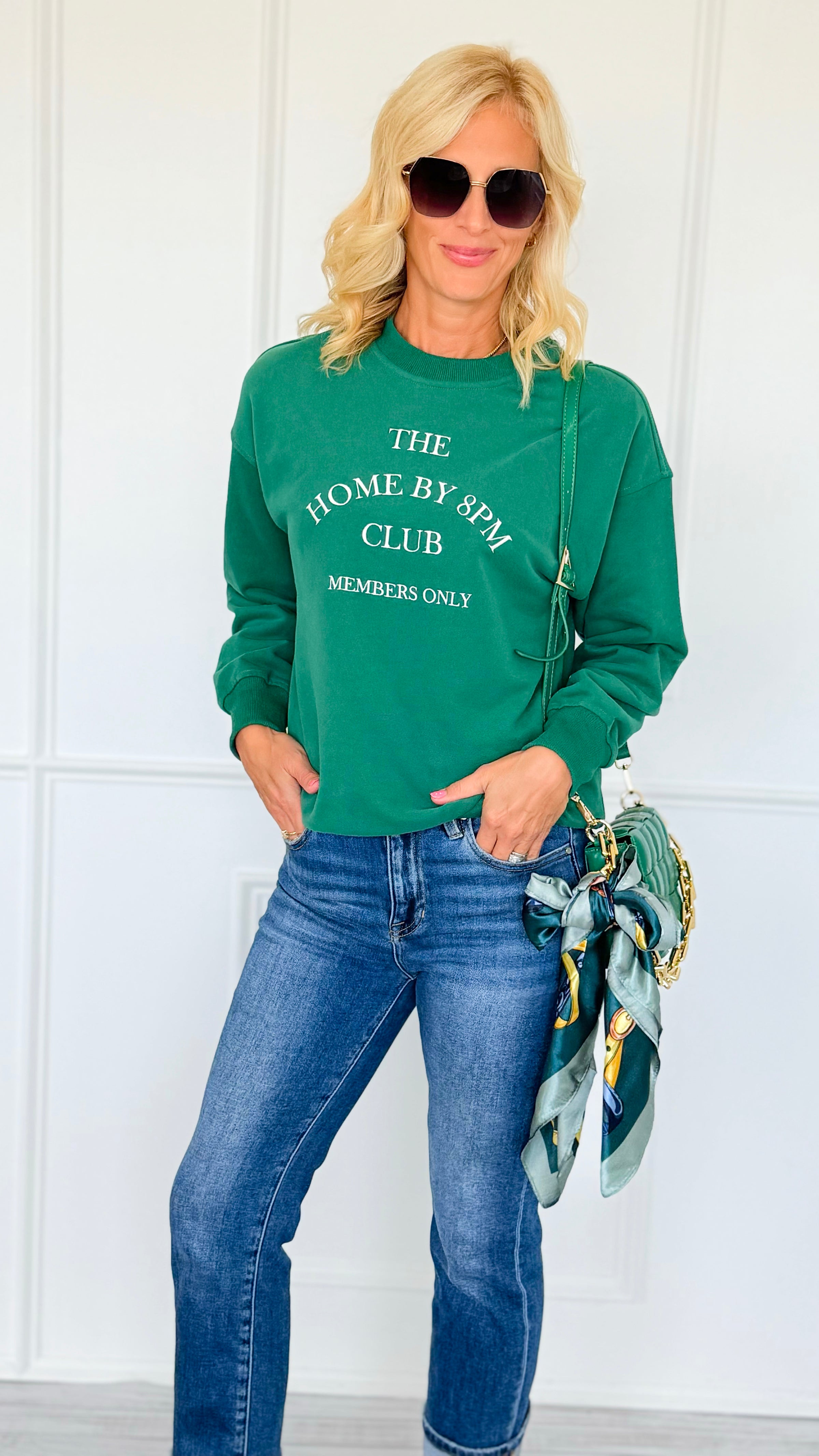Homebody Club Graphic Sweatshirt-110 Long Sleeve Tops-Gilli-Coastal Bloom Boutique, find the trendiest versions of the popular styles and looks Located in Indialantic, FL