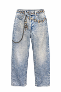 Moon Chain Printed Denim Pant