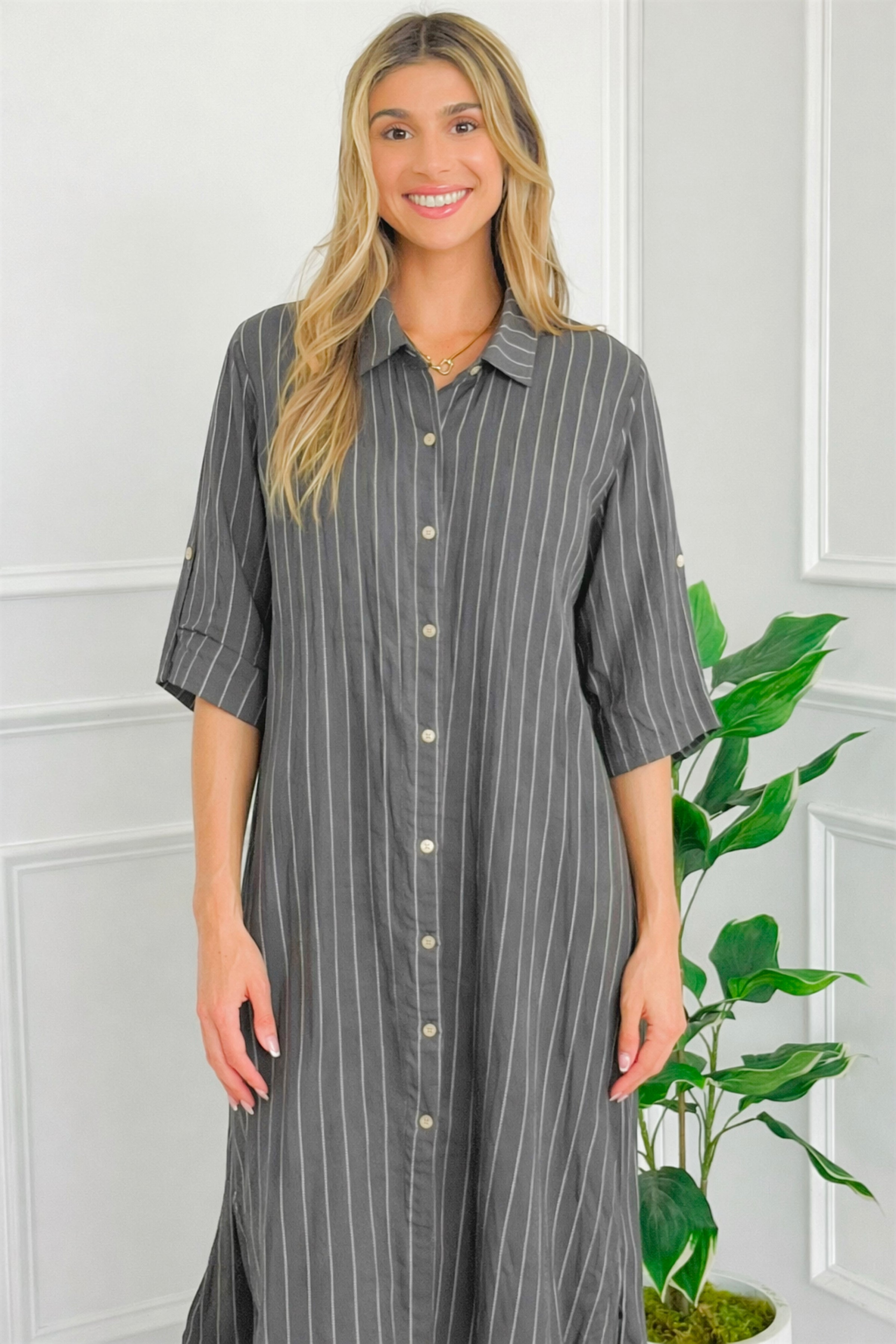Classic Lines Italian Button Dress