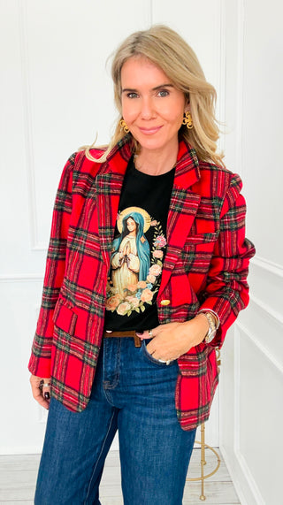 Plaid Tailored Blazer Jacket
