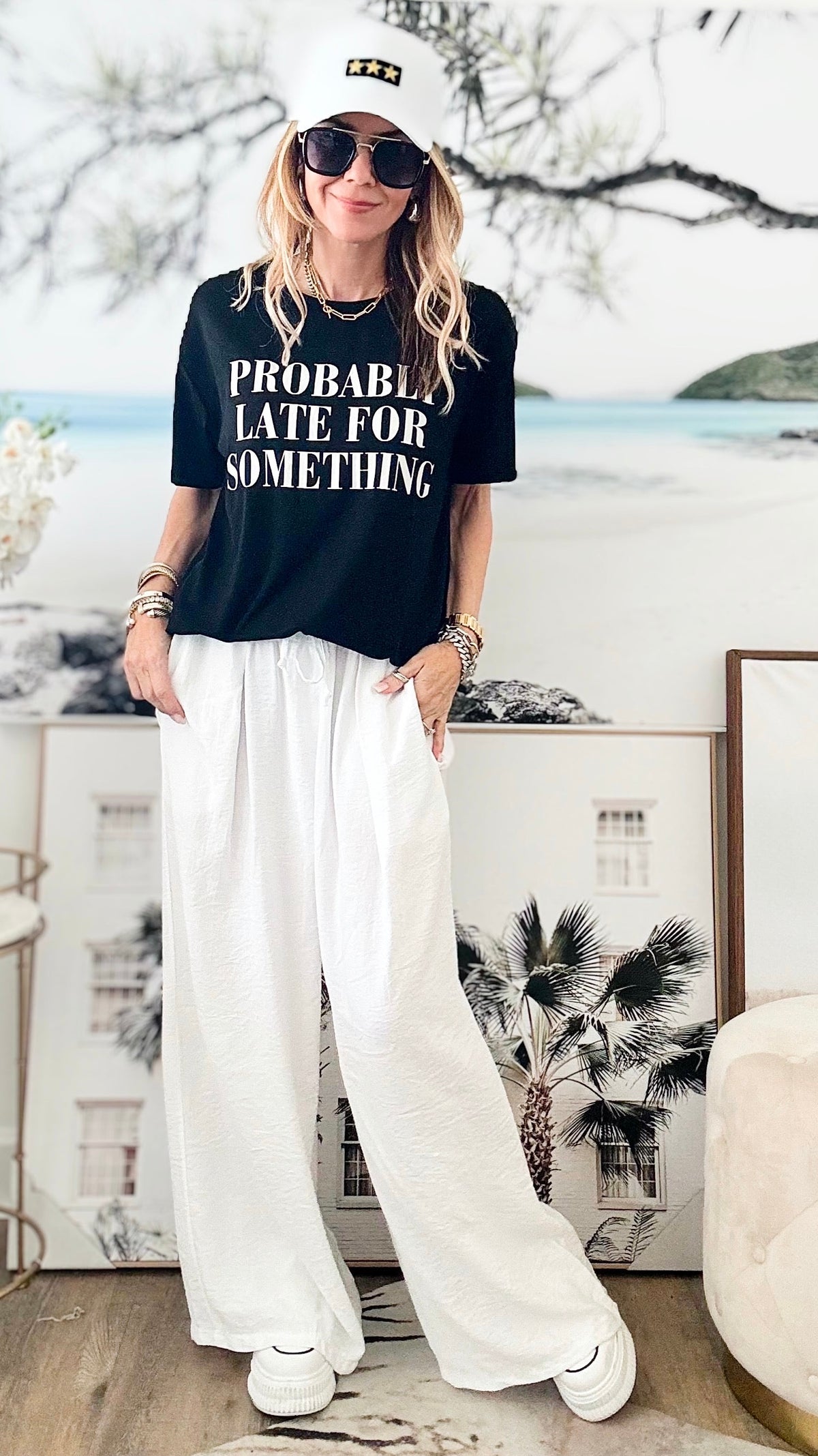 Easy Breezy Italian Linen - White-pants-Italianissimo-Coastal Bloom Boutique, find the trendiest versions of the popular styles and looks Located in Indialantic, FL