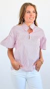Split Neck Ruffle Top-100 Sleeveless Tops-ARYEH-Coastal Bloom Boutique, find the trendiest versions of the popular styles and looks Located in Indialantic, FL