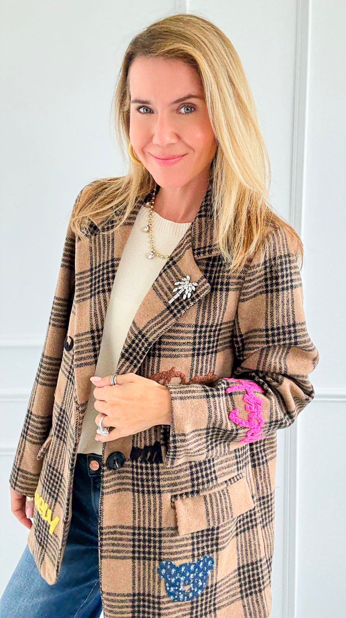 Palm Angels Plaid Italian Jacket-160 Jackets-TATTOO Z-Coastal Bloom Boutique, find the trendiest versions of the popular styles and looks Located in Indialantic, FL