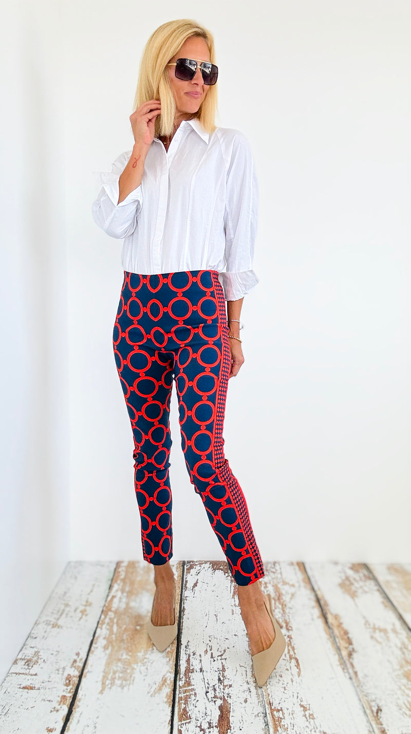 Mod Mosaic Straight Pants-170 Bottoms-Gretchen Scott-Coastal Bloom Boutique, find the trendiest versions of the popular styles and looks Located in Indialantic, FL