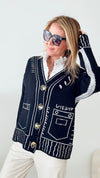 Real Deal Graffiti Cardigan - Black-150 Cardigan Layers-Chasing Bandits-Coastal Bloom Boutique, find the trendiest versions of the popular styles and looks Located in Indialantic, FL