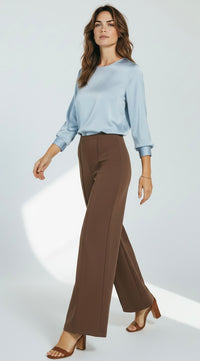 Line Flow Cropped Pants - Brown-170 Bottoms-Zenana-Coastal Bloom Boutique, find the trendiest versions of the popular styles and looks Located in Indialantic, FL