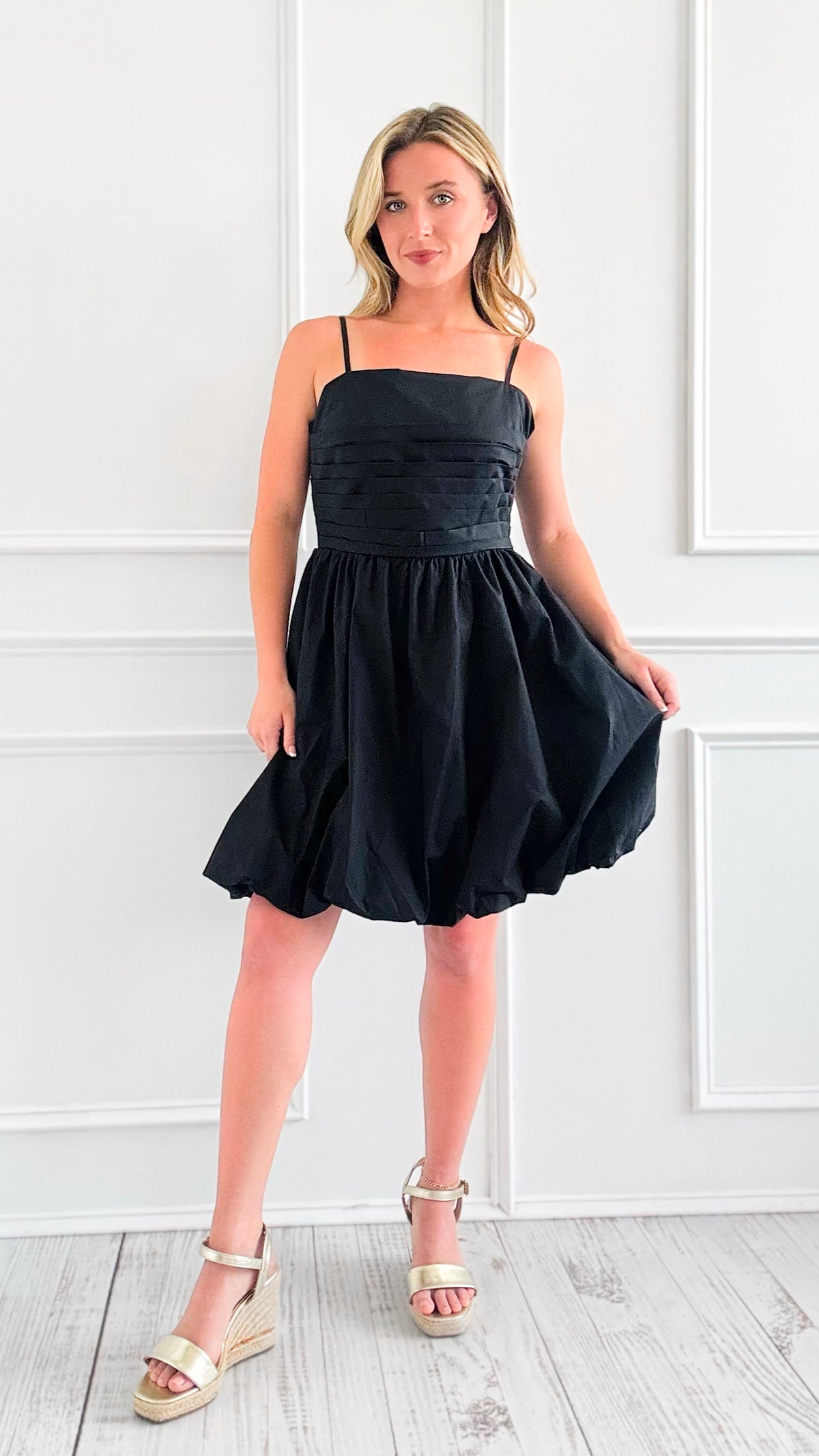 Rosette Romance Midi Dress - Black-200 Dresses/Jumpsuits/Rompers-White Birch-Coastal Bloom Boutique, find the trendiest versions of the popular styles and looks Located in Indialantic, FL