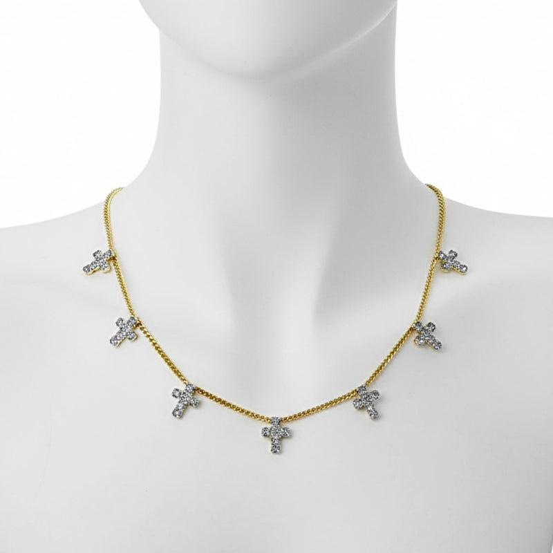 Multi Cross Necklace In Black Diamond - TOVA-230 Jewelry-TOVA-Coastal Bloom Boutique, find the trendiest versions of the popular styles and looks Located in Indialantic, FL