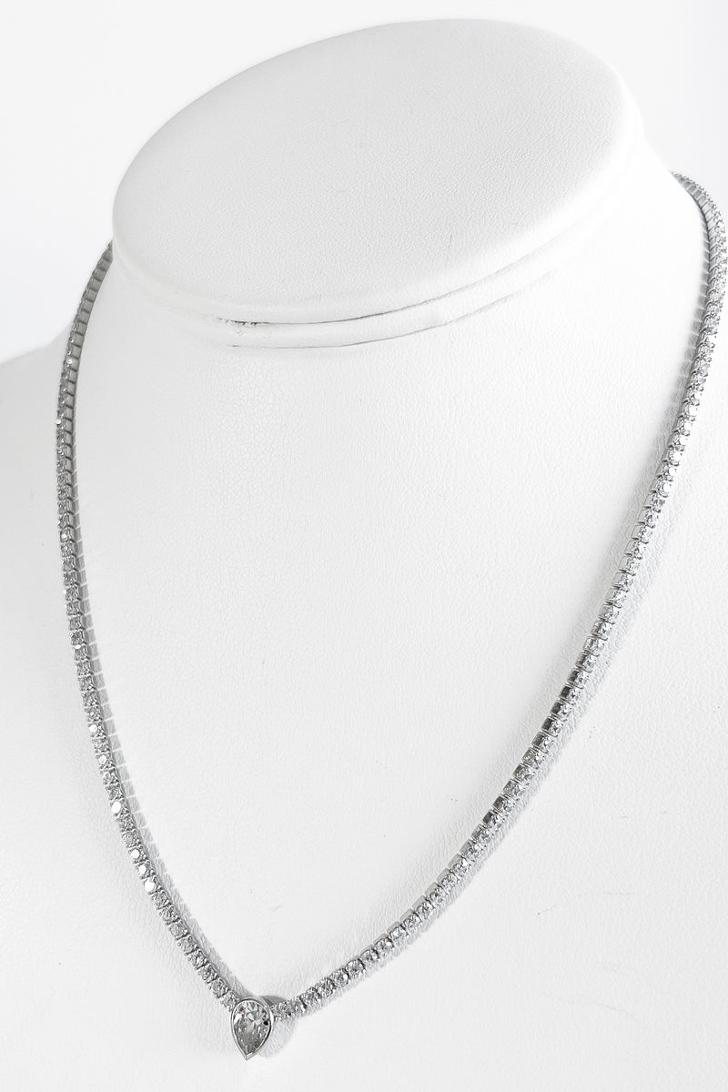 Sterling Silver Eternity CZ Pear Necklace-230 Jewelry-NEWNYC2-Coastal Bloom Boutique, find the trendiest versions of the popular styles and looks Located in Indialantic, FL