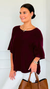 Winter in Amalfi Italian Top - Wine-140 Sweaters-Italianissimo-Coastal Bloom Boutique, find the trendiest versions of the popular styles and looks Located in Indialantic, FL