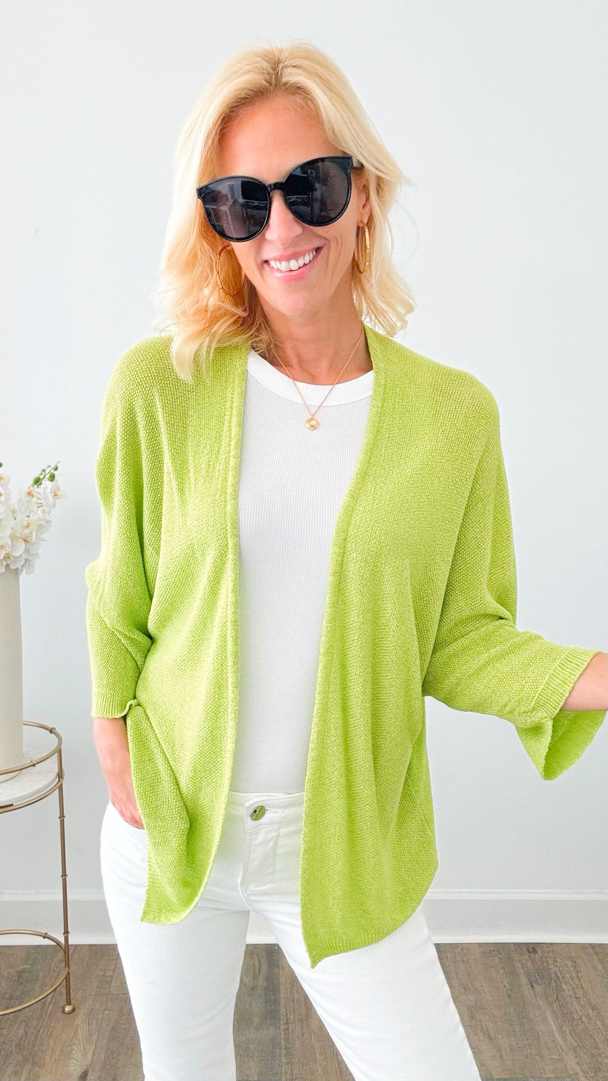Starlight Sparkle Italian Cardigan - Lime-150 Cardigans/Layers-Germany-Coastal Bloom Boutique, find the trendiest versions of the popular styles and looks Located in Indialantic, FL