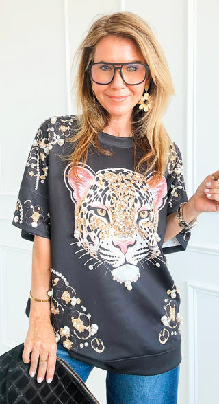 Leopard Motif Top