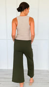 Weekend Flow Pull-On Pants - Dark Olive-170 Bottoms/Shorts-YELETE-Coastal Bloom Boutique, find the trendiest versions of the popular styles and looks Located in Indialantic, FL