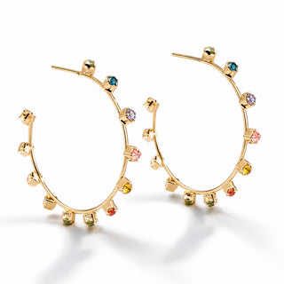 Rainbow Hoop Earrings