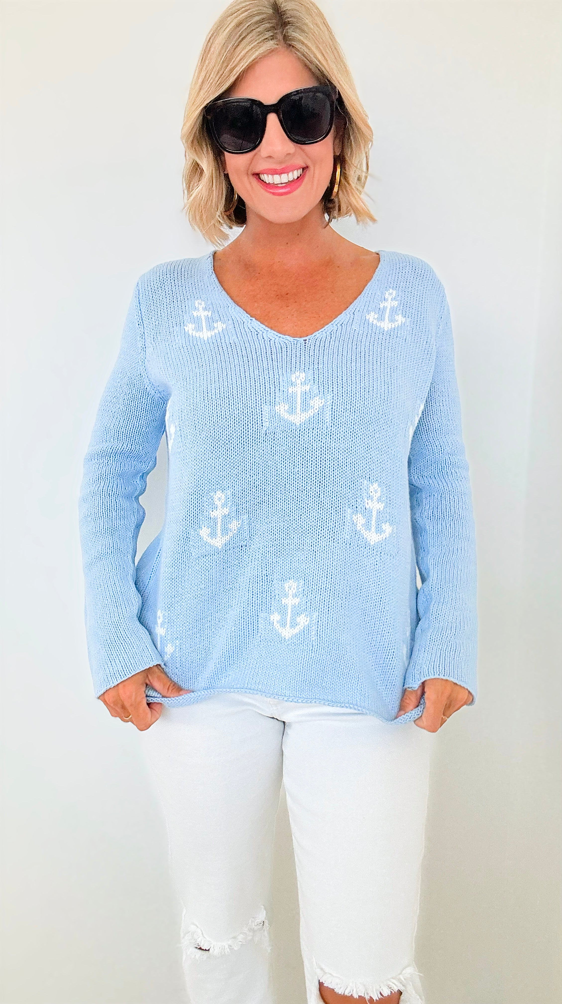 Maritime Dreams Knit Sweater-140 Sweaters-Miracle-Coastal Bloom Boutique, find the trendiest versions of the popular styles and looks Located in Indialantic, FL