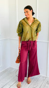 Evening Glow Flow Pant - Maroon-170 Bottoms-DOE AND RAE-Coastal Bloom Boutique, find the trendiest versions of the popular styles and looks Located in Indialantic, FL
