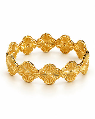Stainless Steel Flower Bangle Bracelet