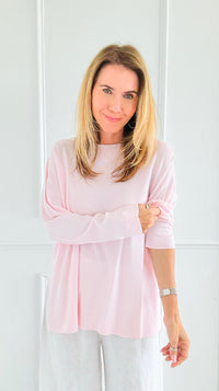 Lightweight Italian Long Sleeve Top-110 Long Sleeve Tops-PROFITER-Coastal Bloom Boutique, find the trendiest versions of the popular styles and looks Located in Indialantic, FL