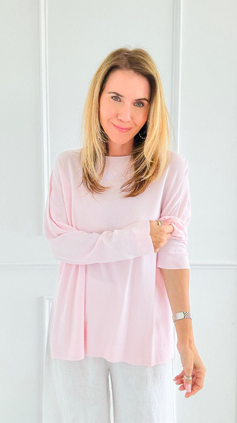 Lightweight Italian Long Sleeve Top-110 Long Sleeve Tops-PROFITER-Coastal Bloom Boutique, find the trendiest versions of the popular styles and looks Located in Indialantic, FL