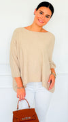 Ease & Flow Italian Dolman Sleeve Sweater-140 Sweaters-Italianissimo-Coastal Bloom Boutique, find the trendiest versions of the popular styles and looks Located in Indialantic, FL