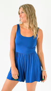 Double-Layered Tank Romper - Navy-200 Dresses/Jumpsuits/Rompers-Zenana-Coastal Bloom Boutique, find the trendiest versions of the popular styles and looks Located in Indialantic, FL