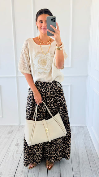 Blooming Beauty Lace Sleeve Italian Top
