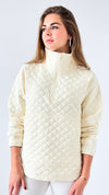 Quilted Lounge Sweatshirt-140 Sweaters-Mono B-Coastal Bloom Boutique, find the trendiest versions of the popular styles and looks Located in Indialantic, FL