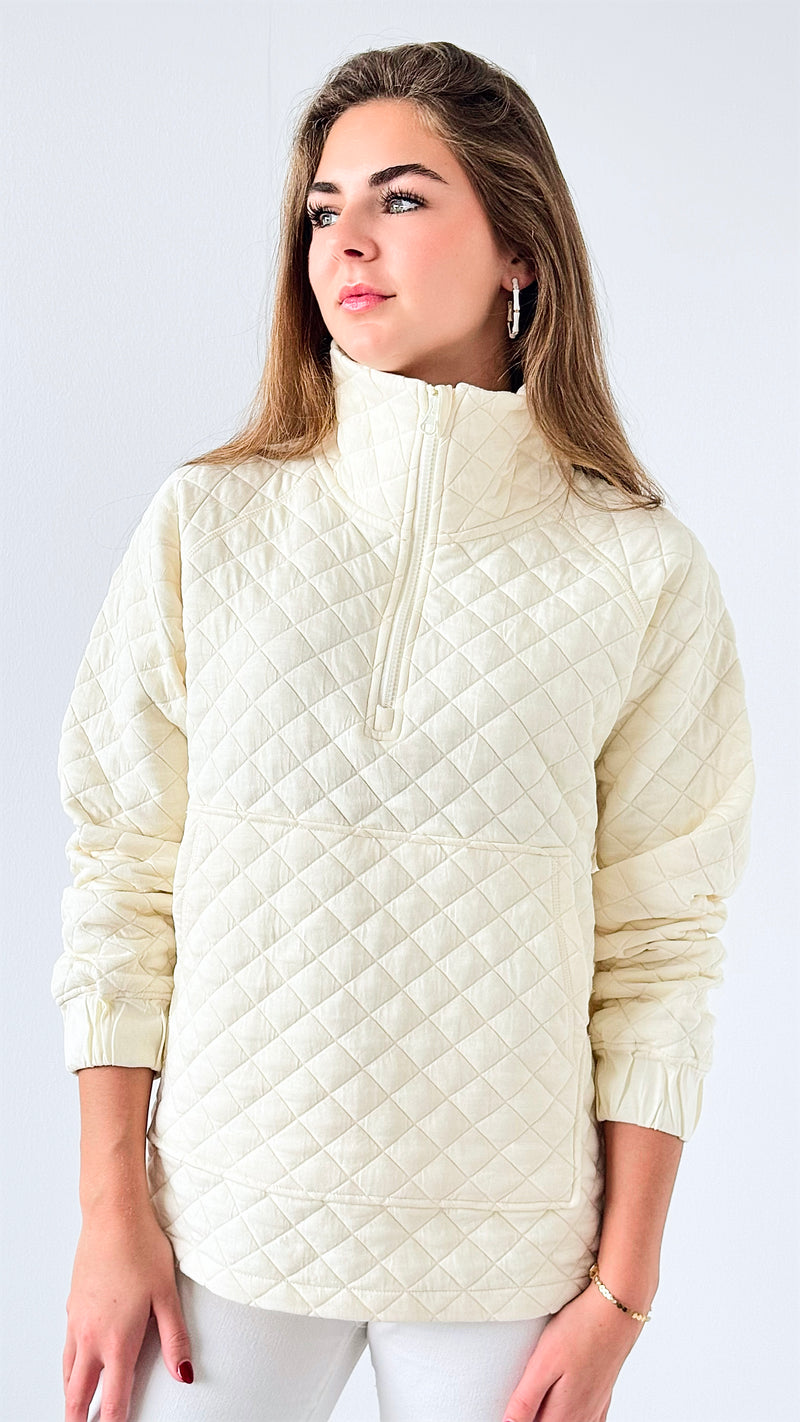 Quilted Lounge Sweatshirt-140 Sweaters-Mono B-Coastal Bloom Boutique, find the trendiest versions of the popular styles and looks Located in Indialantic, FL