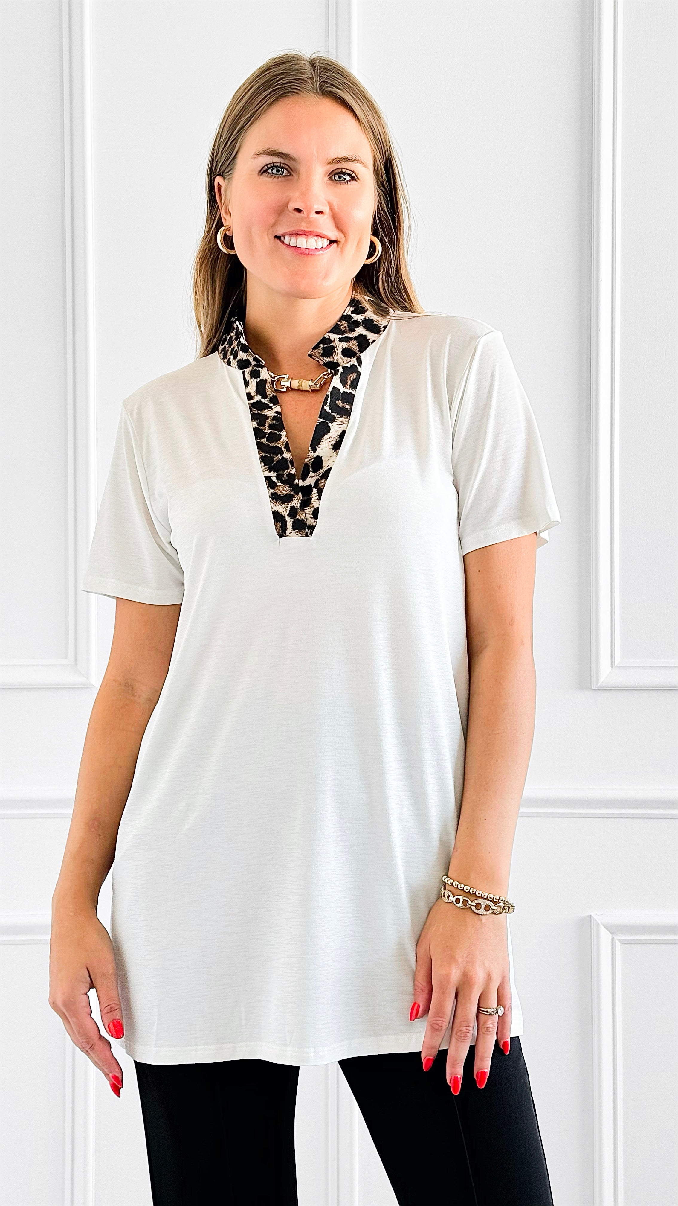 Fierce Finish Notch Top - Ivory-110 Short Sleeve Tops-Heimish-Coastal Bloom Boutique, find the trendiest versions of the popular styles and looks Located in Indialantic, FL