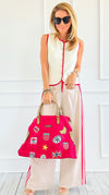 Patch Perfect Italian Tote Bag- Red-240 Bags-DEDA SRL-Coastal Bloom Boutique, find the trendiest versions of the popular styles and looks Located in Indialantic, FL