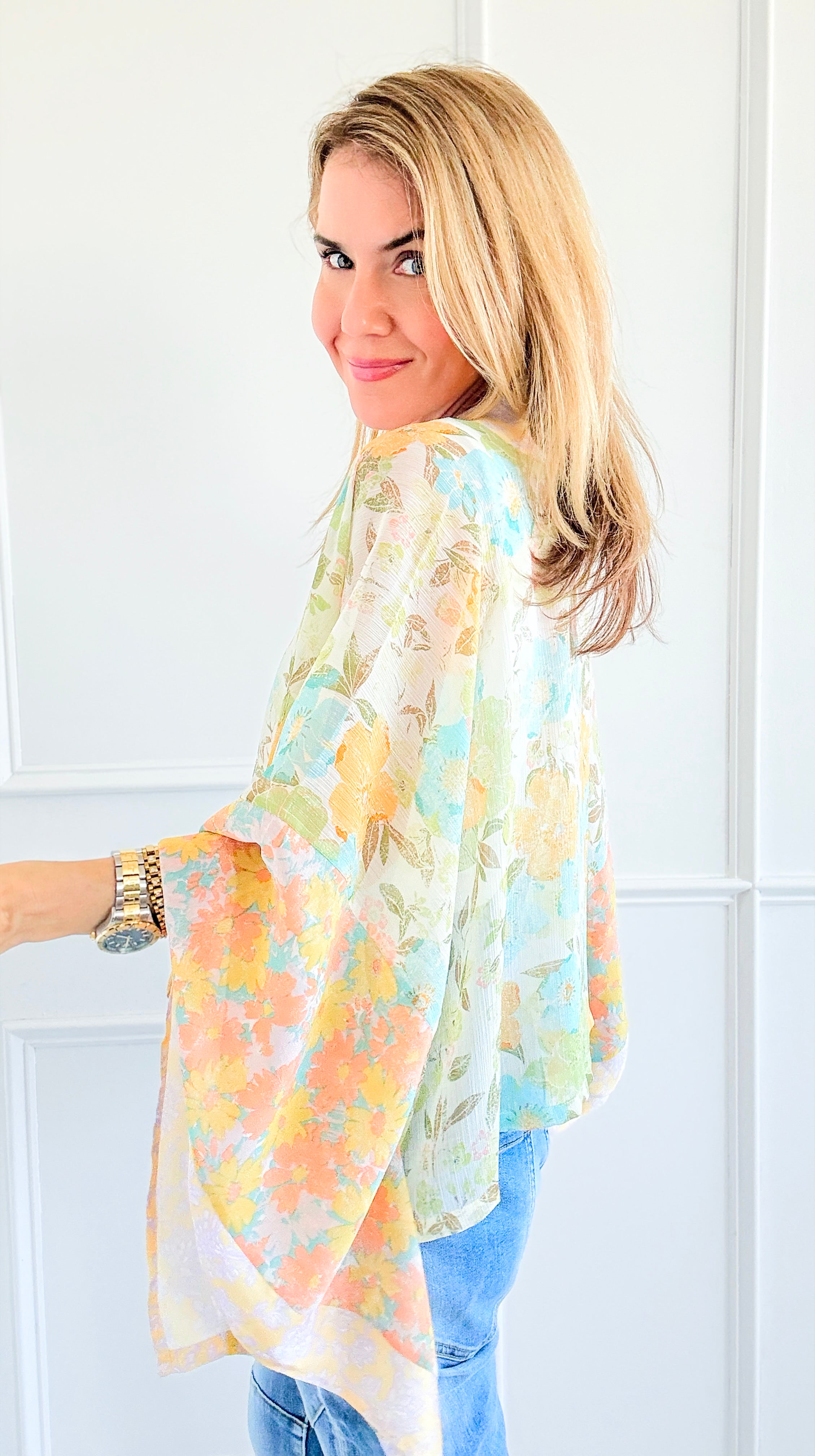 Midsummer Night Kimono-110 Long Sleeve Tops-mystree-Coastal Bloom Boutique, find the trendiest versions of the popular styles and looks Located in Indialantic, FL