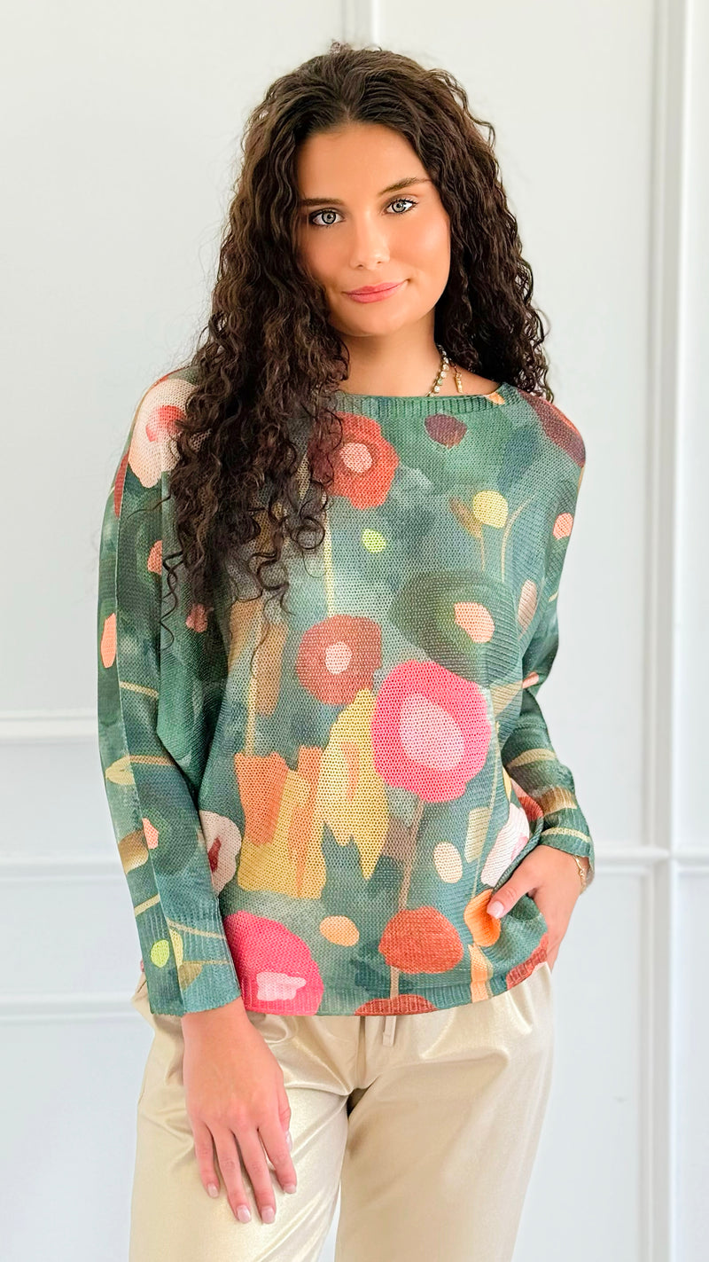 Art Of Bloom Italian St Tropez Sweater-140 Sweaters-Italianissimo-Coastal Bloom Boutique, find the trendiest versions of the popular styles and looks Located in Indialantic, FL