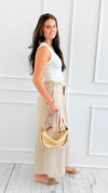 Petal Pleats Wide-Leg Italian Pant-100 Pants-CLEAR S-Coastal Bloom Boutique, find the trendiest versions of the popular styles and looks Located in Indialantic, FL