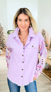 Wild Contrast Utility Shacket -Lilac-160 Jackets-Umgee-Coastal Bloom Boutique, find the trendiest versions of the popular styles and looks Located in Indialantic, FL