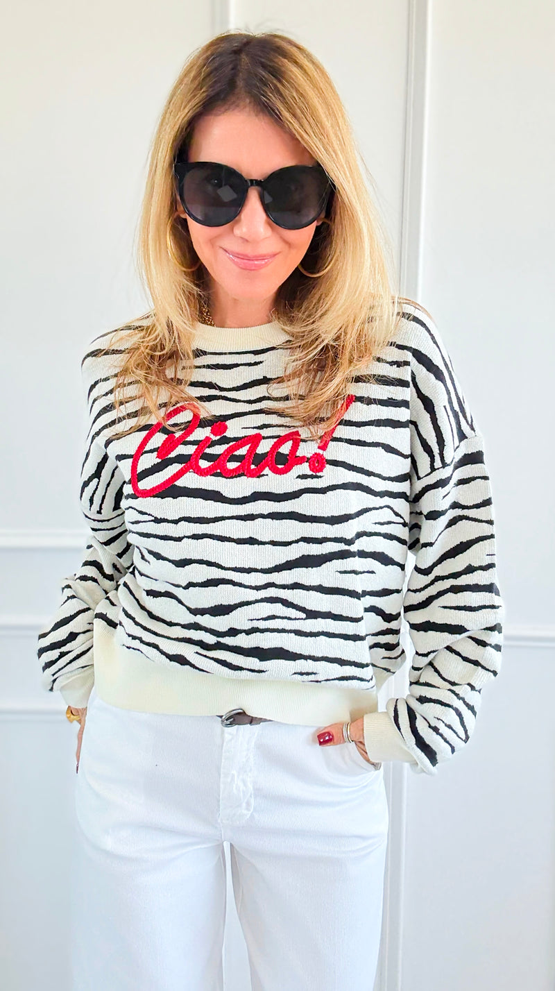 Ciao Stripes Textured Sweater-140 Sweaters-V SKY-Coastal Bloom Boutique, find the trendiest versions of the popular styles and looks Located in Indialantic, FL