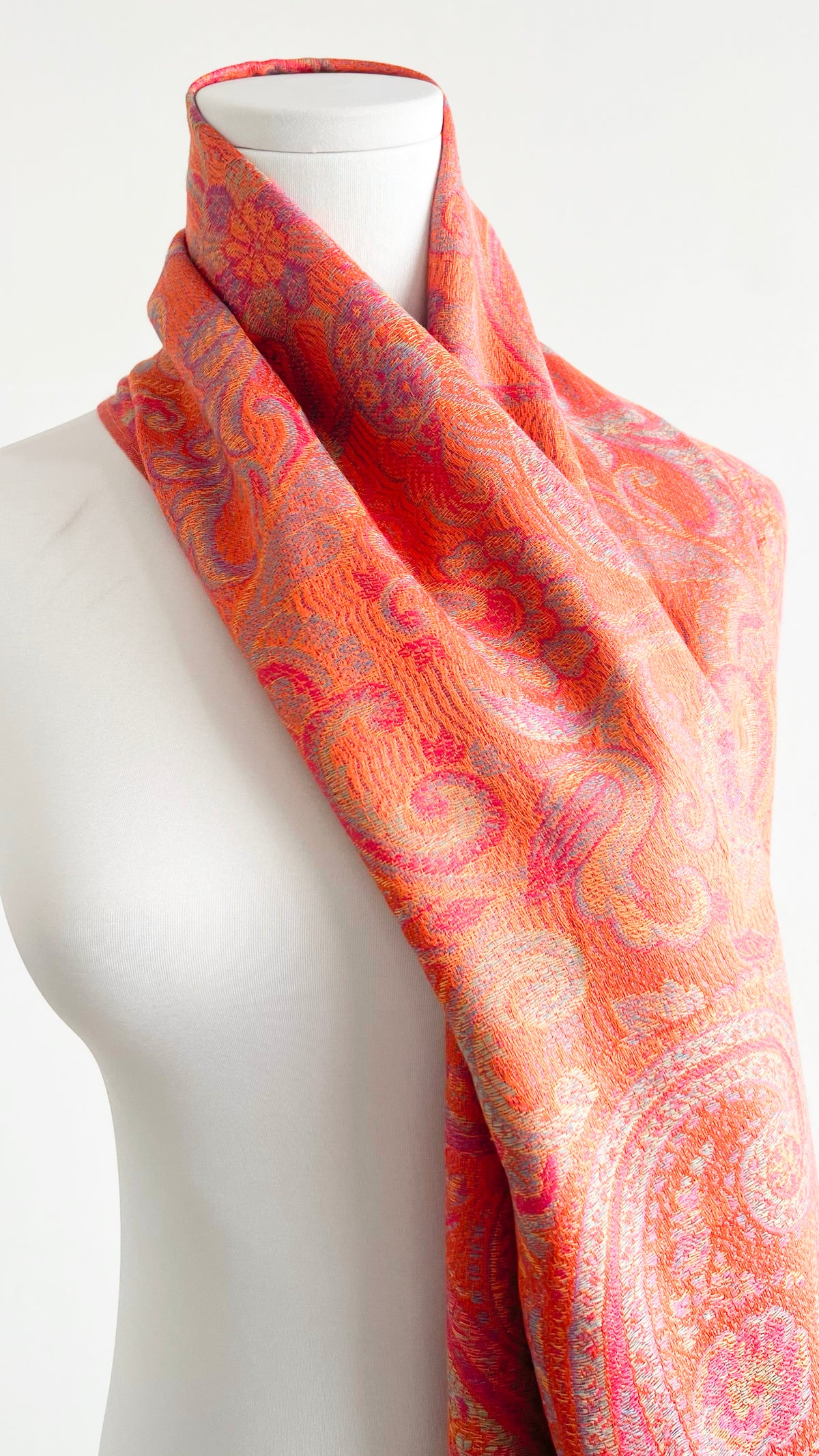 Boho Printed Poncho Scarf - Orange-260 Other Accessories-Max Accessories-Coastal Bloom Boutique, find the trendiest versions of the popular styles and looks Located in Indialantic, FL